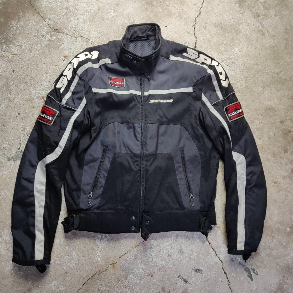'Spidi' black/grey padded motorcycle jacket men's large
